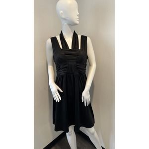 BCBG Generation Dress Mini Sleeveless Black Strappy A-Line Size 12 NWT